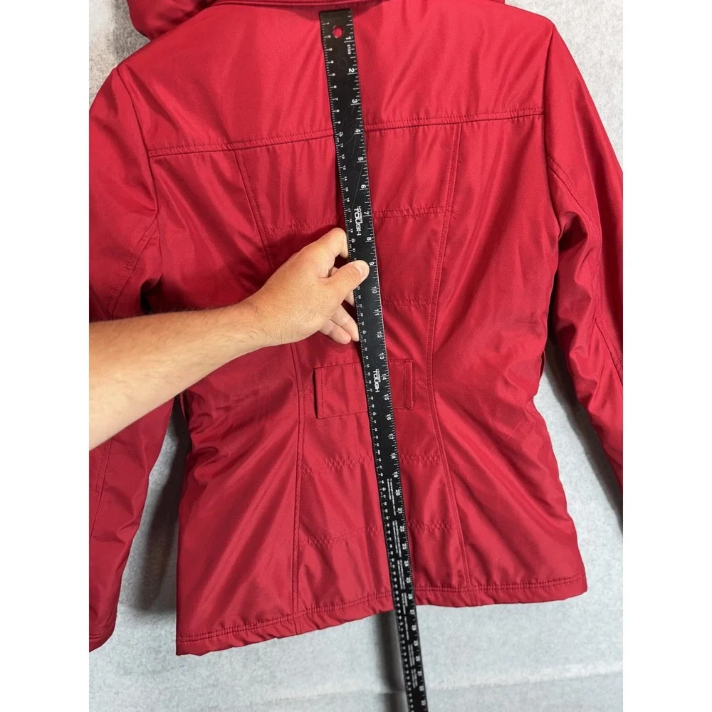 Jessica Simpson Jacket Womens Small Hooded Quilted Parka Faux‎ Fur Winter Coat